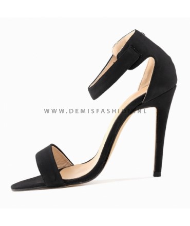 Zwarte suede hakken