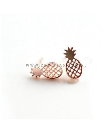 Rosé ananas oorbellen