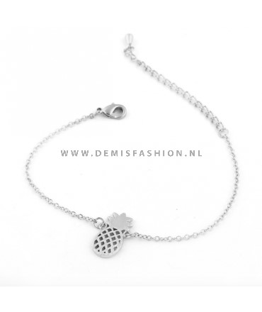 Zilveren ananas armband