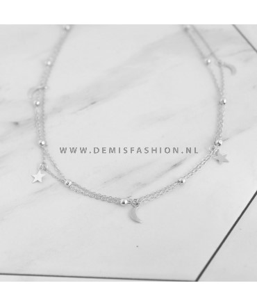 Ster/maan ketting set