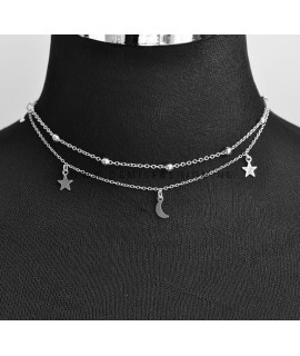 Ster/maan ketting set