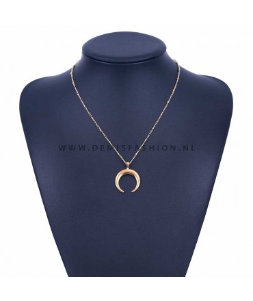Goudkleurige halve maan ketting