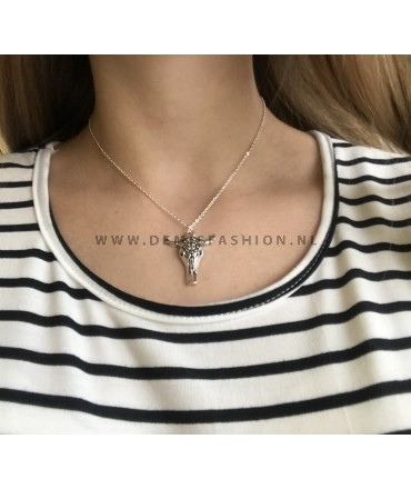 Bull ketting zilverkleurig
