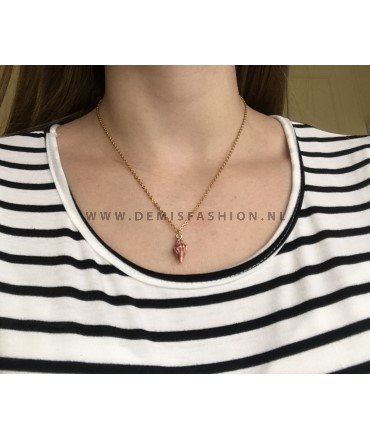 Ketting roze schelp 2