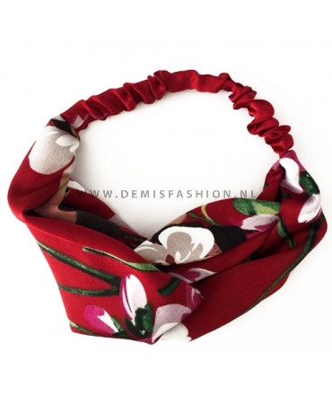 Rode bloemen haarband