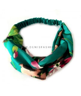 Groene bloemen haarband