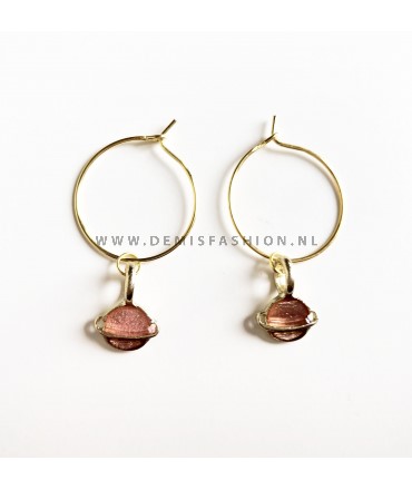 Oorbellen roze planeet