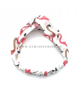 Flamingo haarband wit