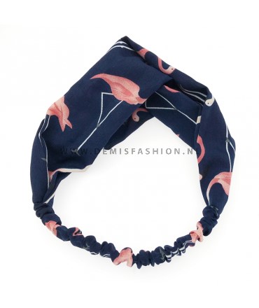 Flamingo haarband blauw