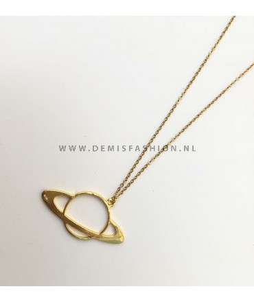 Goudkleurige planeet ketting
